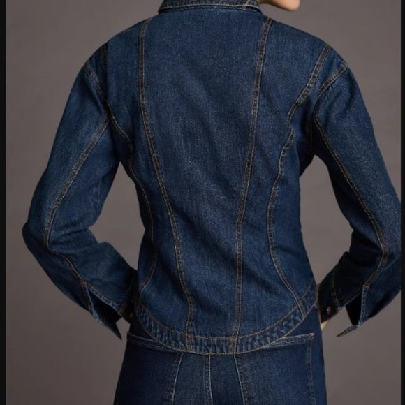 Anthropologie - Pilcro Corset Denim Dark Shirt - SZ 12 - BNWT - Picture 4 of 11